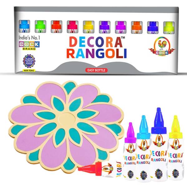 11 Inches (1) - Big Lilly X 10 Easy Bottle Rangoli