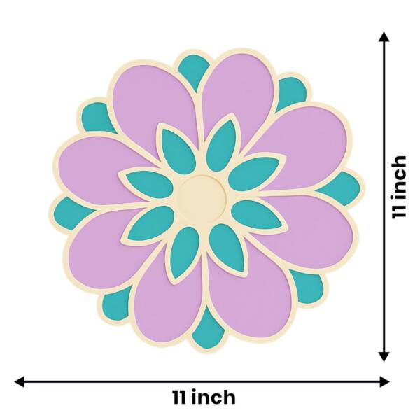 11 Inches (1) - Big Lilly X 10 Easy Bottle Rangoli - Image 2