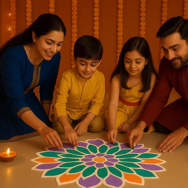 11 Inches (1) - Big Lilly X 10 Easy Bottle Rangoli - Image 6