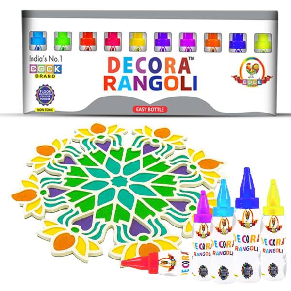 11 Inches (1) - Big Lotus X 10 Easy Bottle Rangoli