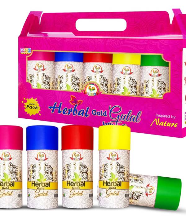 Herbal Gold Gulal Tray Pack of 5