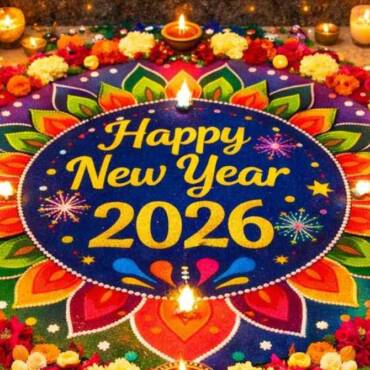 Colourful New Year Rangoli Designs 2026