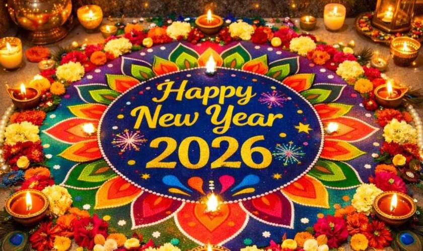 Colourful New Year Rangoli Designs 2026