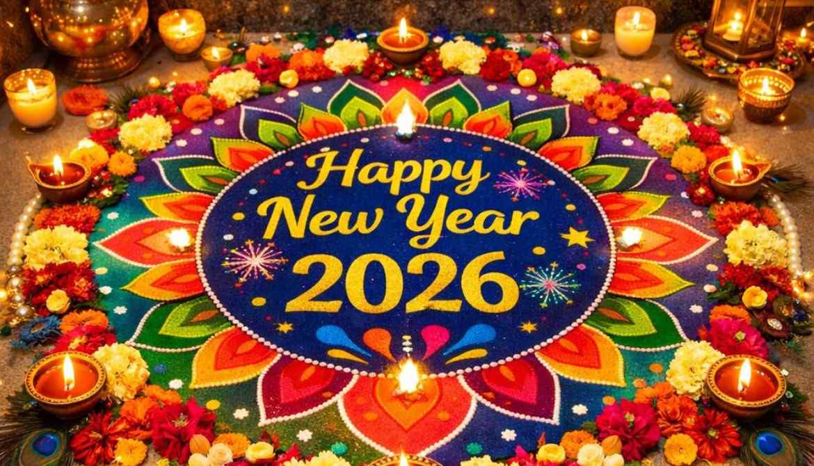 Colourful New Year Rangoli Designs